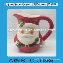 Wholesale ceramic milk mug with big handle in christmas santa pattern